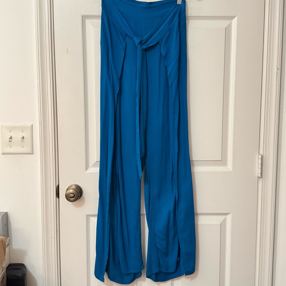 Wide Leg Tie-Front Split Thigh Guess Palazzo Flowy Pants